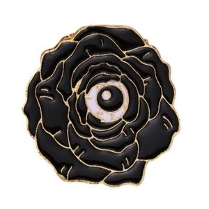 👀 Black Rose Eyeball Pin